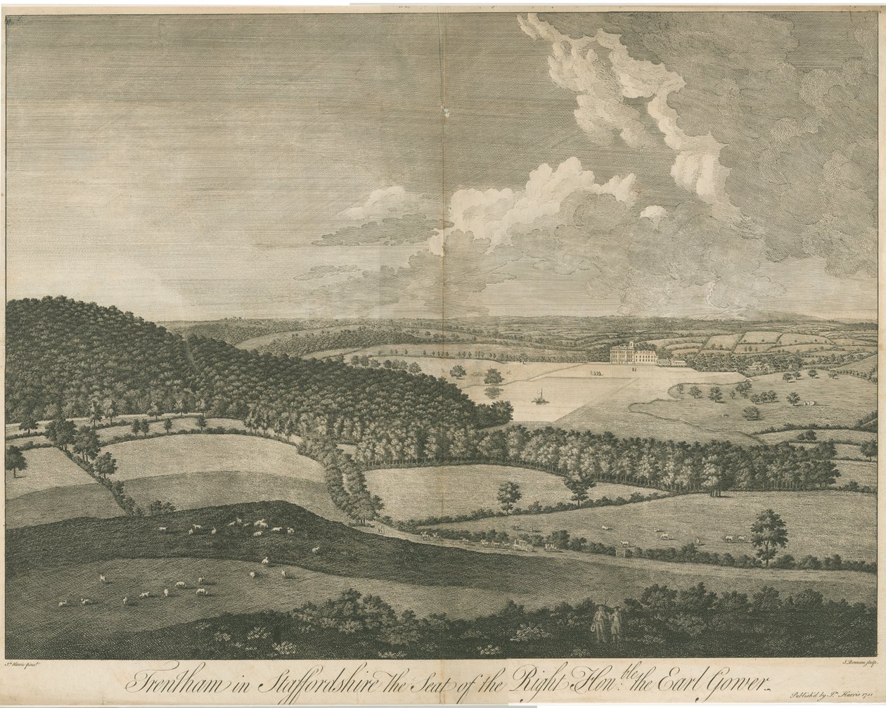 Trentham Hall: Gravure, nd [c 1751] door John Harris