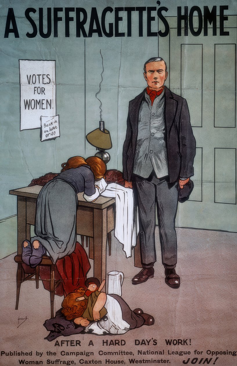 Een huis van een suffragette / J. Hassall / Poster, 20e eeuw door John Hassall