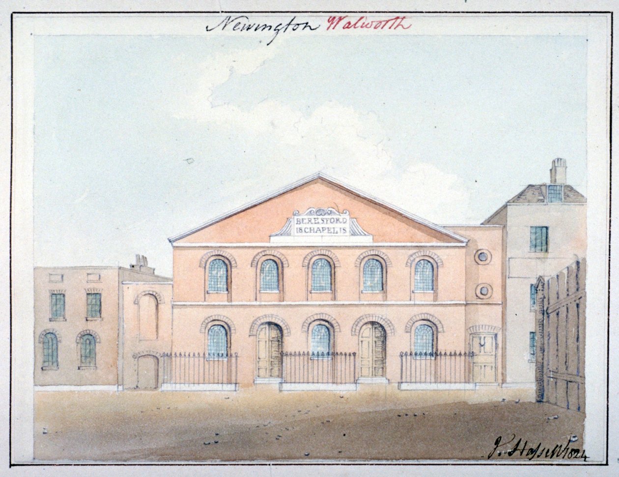 Beresford Chapel, Beresford Street, Southwark, Londen, 1824 door John Hassell