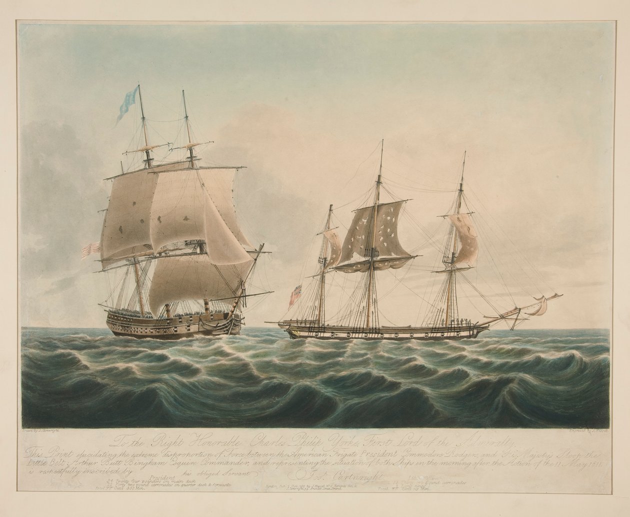 Aan de zeer eerbiedwaardige Charles Philip Yorke. (President en de Little Belt) door John Hassell