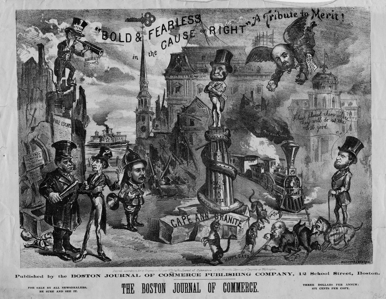 Dapper en onbevreesd in de zaak van het recht: een eerbetoon aan verdienste!, uitgegeven door Boston Journal of Commerce, 1873 door John Henry Bufford