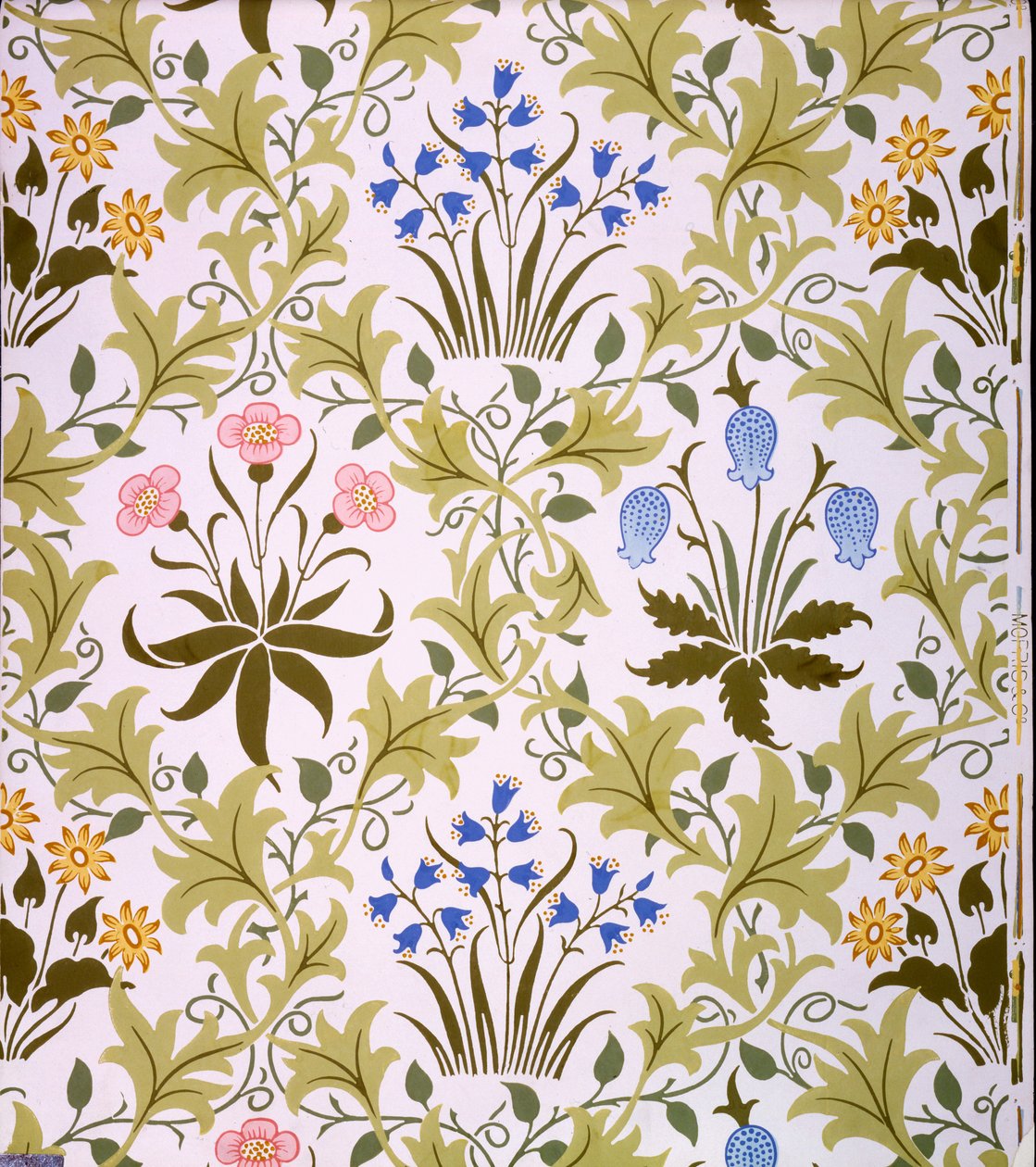 Celandine behangontwerp, eind 1896 door John Henry Dearle