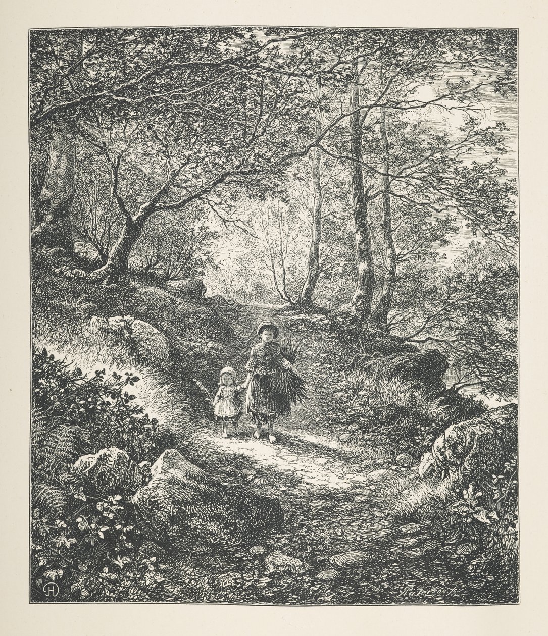 Plaat 26. Wandelen door een bos, uit 