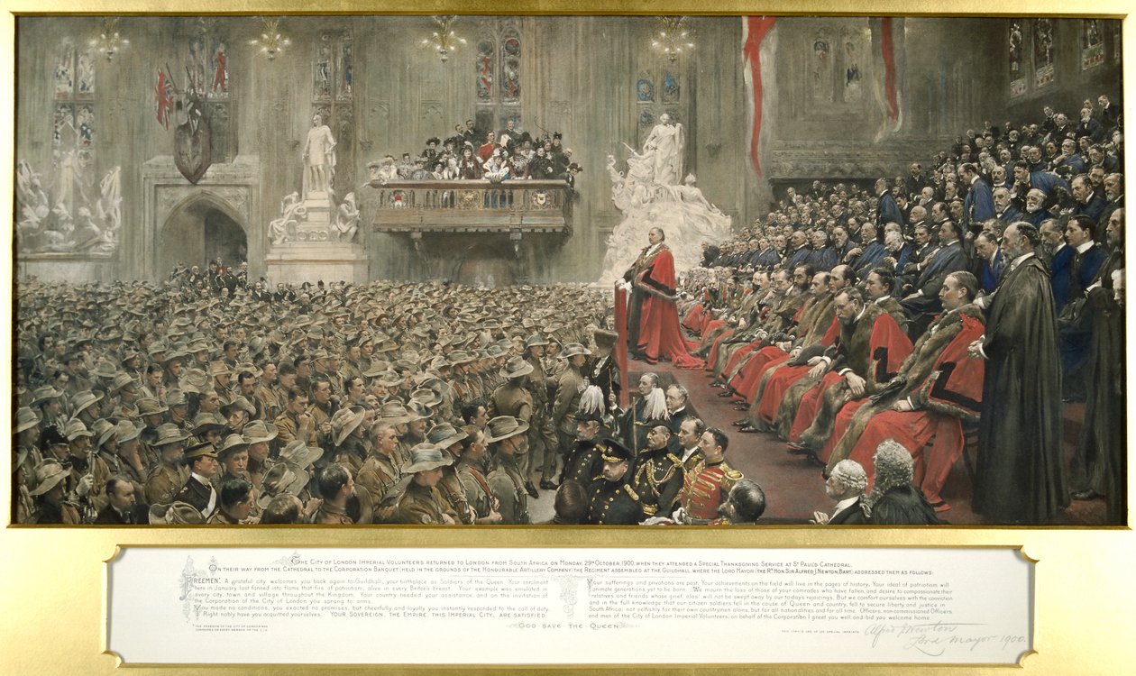 De City Imperial Volunteers in Guildhall, Londen, 1900 door John Henry Frederick Bacon