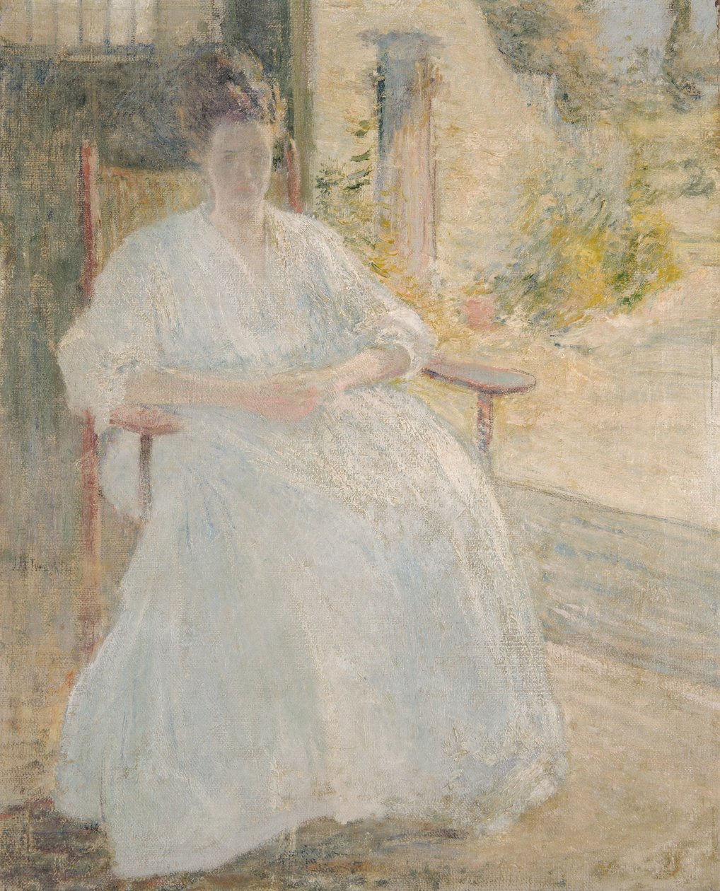 Figuur in Zonlicht (Vrouw van de Kunstenaar), ca. 1890-1900 door John Henry Twachtman