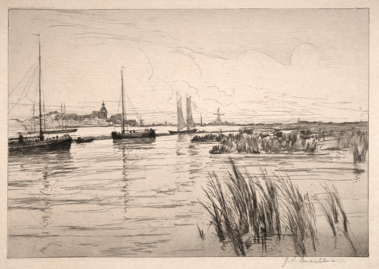 De Hollandse Dijk door John Henry Twachtman