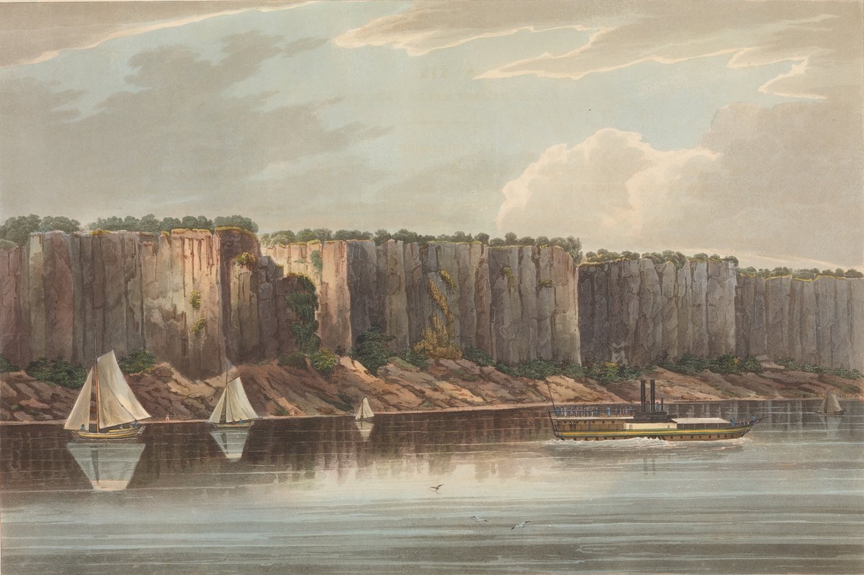 De Palisades nr. 19 uit The Hudson River Portfolio, 1823-24 door John Hill