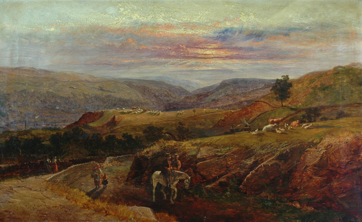 Burnley Valley vanaf Crofts Stone, 1870 door John Holland