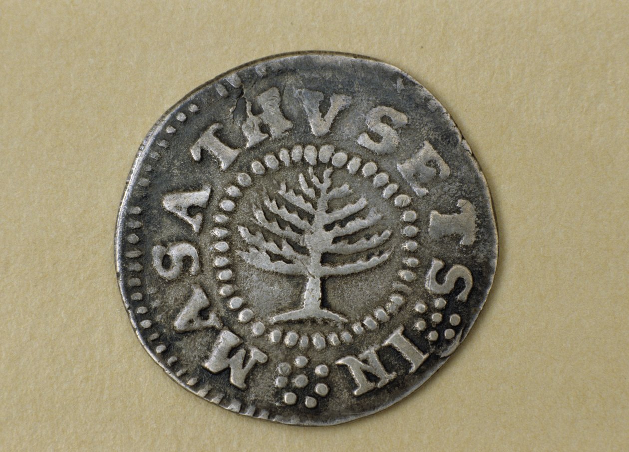 Pine Tree Shilling, 1667-1682 (zilver) door John Hull