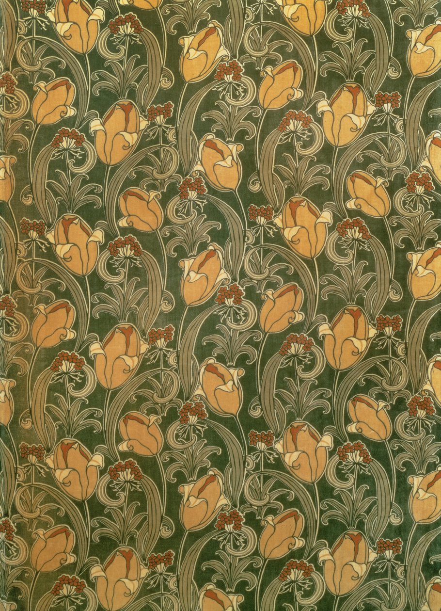 Tulpen, ontwerp voor The Silver Studio, c.1898 door John Illingworth (attr. to) Kay