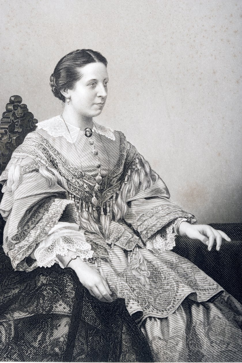Clara Novello (1818-1908) gegraveerd door D.J. Pound van een foto, uit 