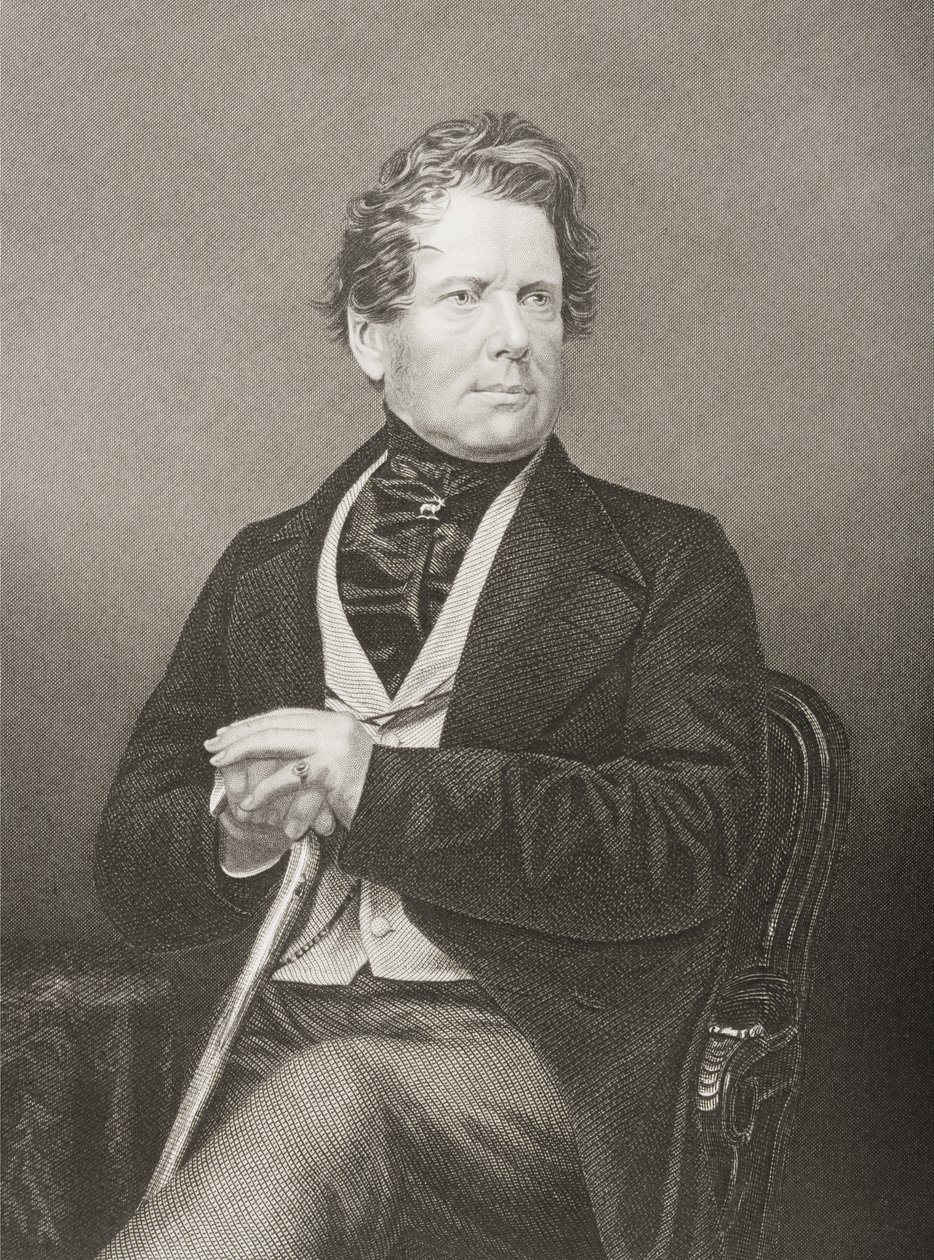Fox Maule Ramsay (1801-74) 11e Graaf van Dalhousie en 2e Heer Panmure, gegraveerd door D.J. Pound van een foto, uit The Drawing-Room of Eminent Personages, Volume 2, gepubliceerd in Londen, 1860 door John Jabez Edwin Paisley Mayall