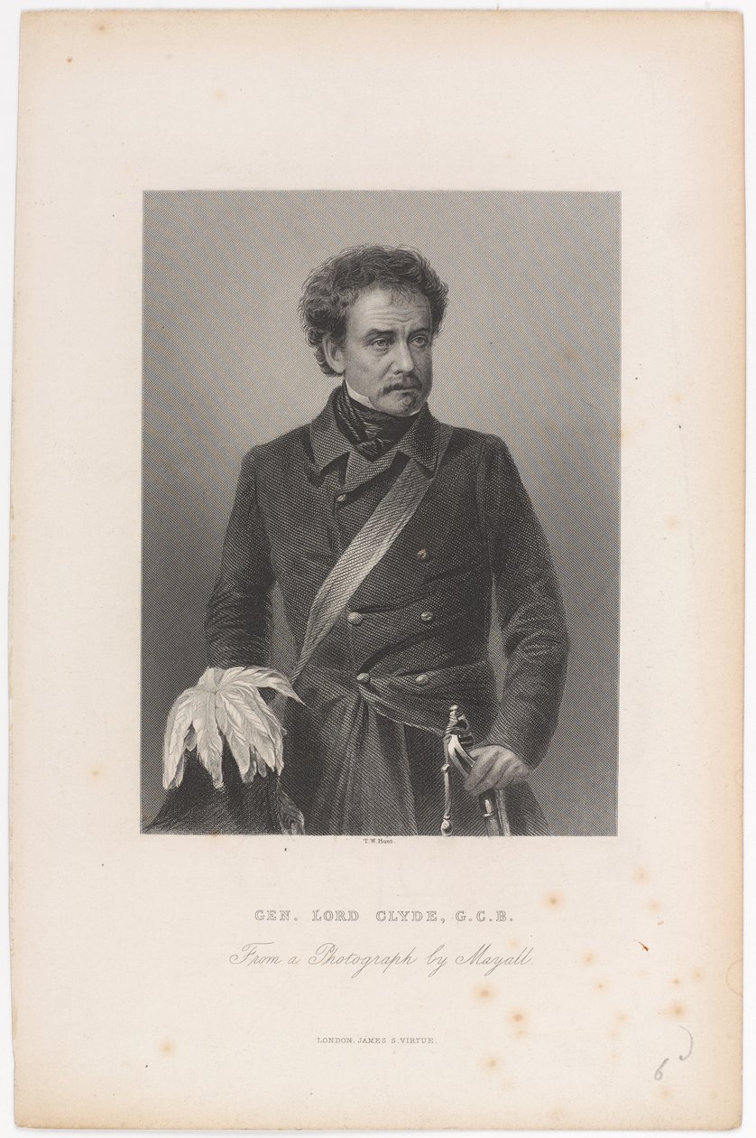 Generaal Lord Clyde, G.C.B., circa 1856 door John Jabez Edwin Paisley Mayall