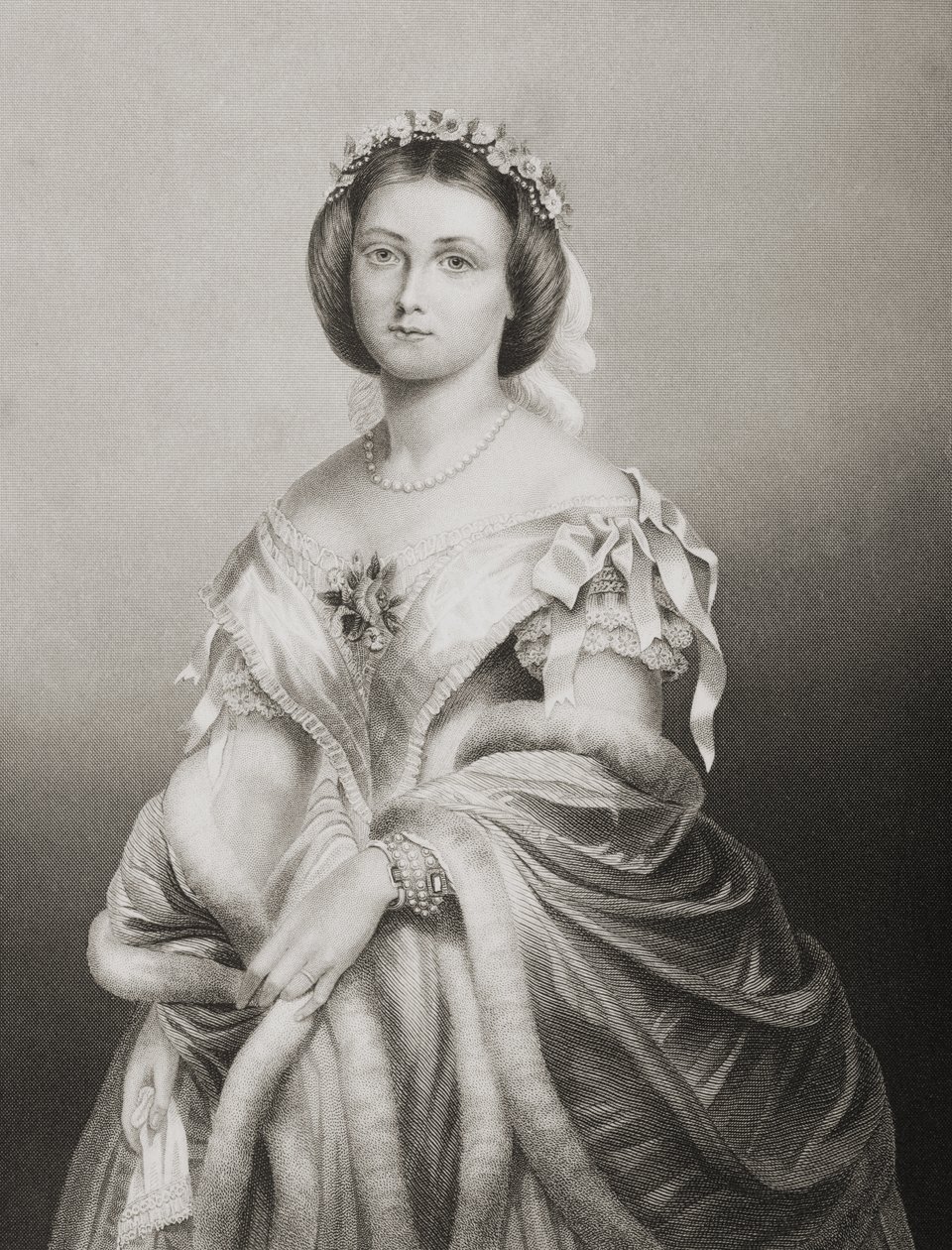 H.K.H. Prinses Victoria Adelaide Maria Louisa (1840-1901) Prinses Royal van Engeland, gegraveerd door D.J. Pound van een foto, uit 