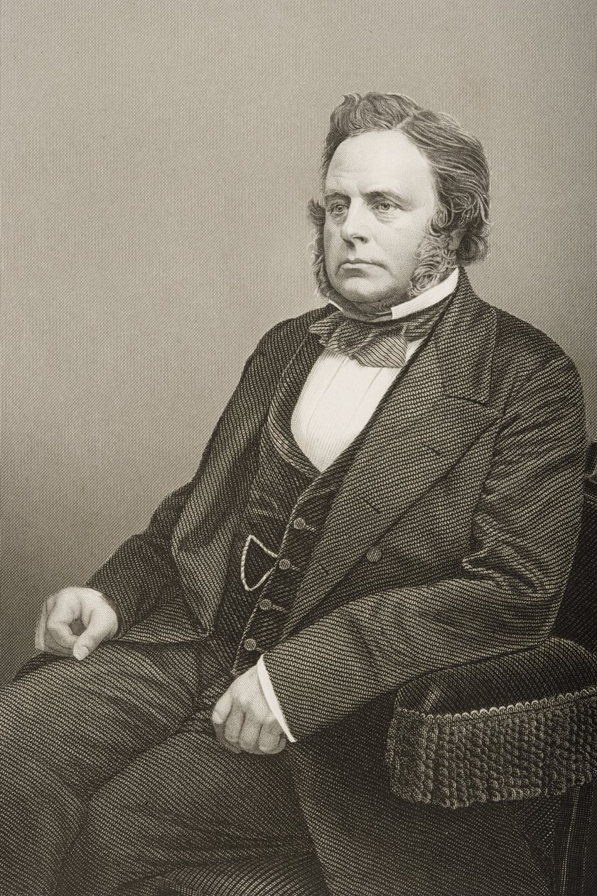 John Bright (1811-89) gegraveerd door D.J. Pound van een foto, uit 