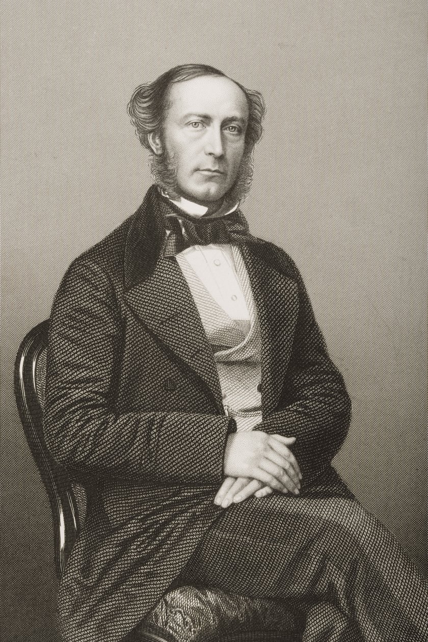 John Walter (1818-94) gegraveerd door D.J. Pound van een foto, uit 