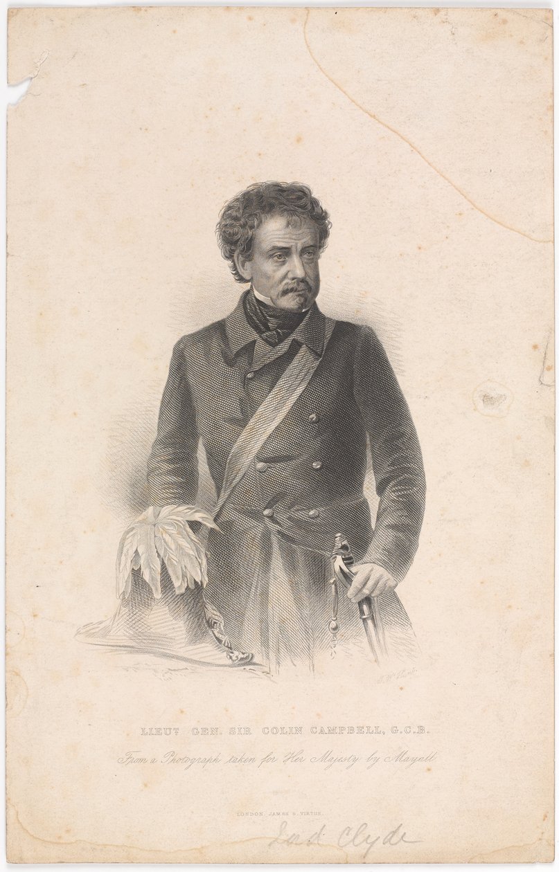 Luitenant-generaal Sir Colin Campbell, G.C.B., circa 1856 door John Jabez Edwin Paisley Mayall