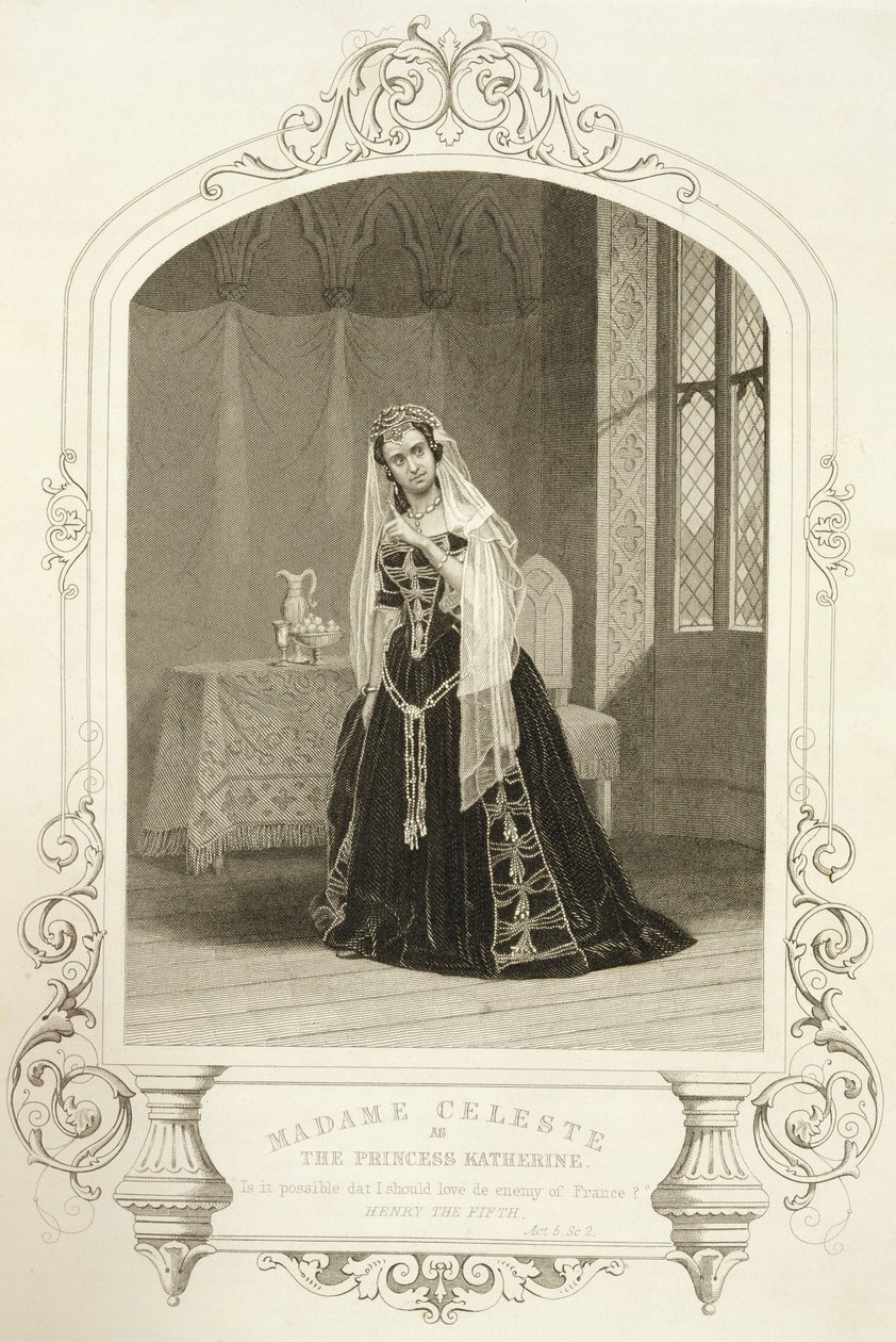 Madame Celeste als de Prinses Katherine, Act V Scene 2 van 