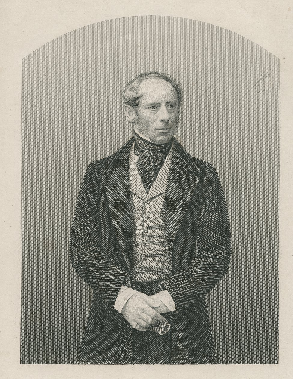 Sir John Somerset Pakington gegraveerd door D.J. Pound van een foto, uit 