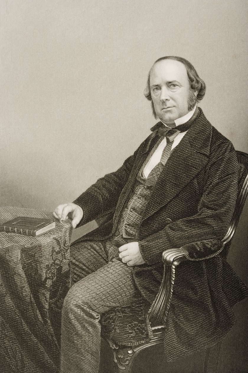 Thomas Wright (1810-77) gegraveerd door D.J. Pound van een foto, uit 