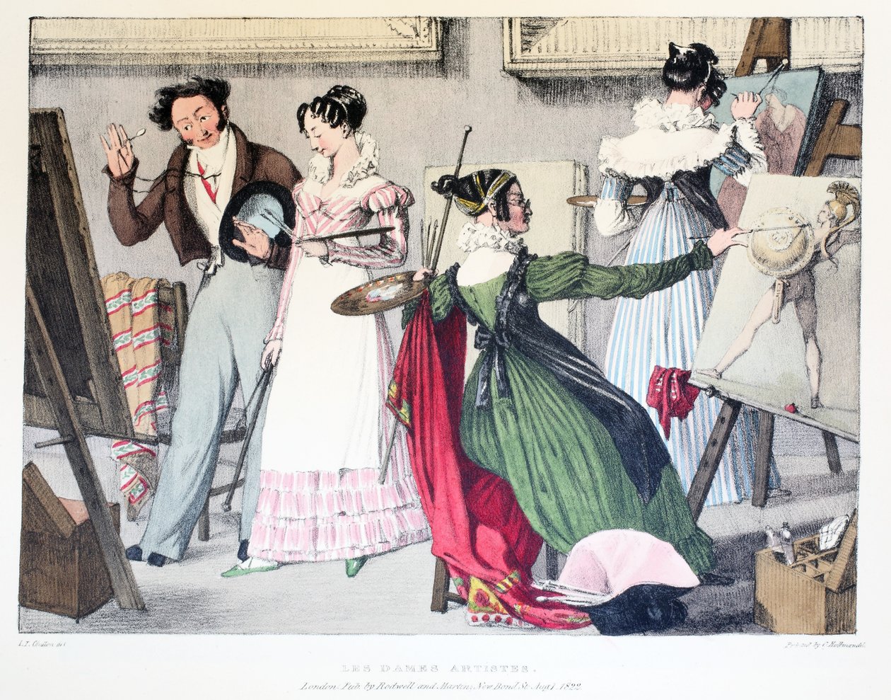 Les Dames Artistes, uitgegeven door Rodwell en Martin, 1820 door John James Chalon