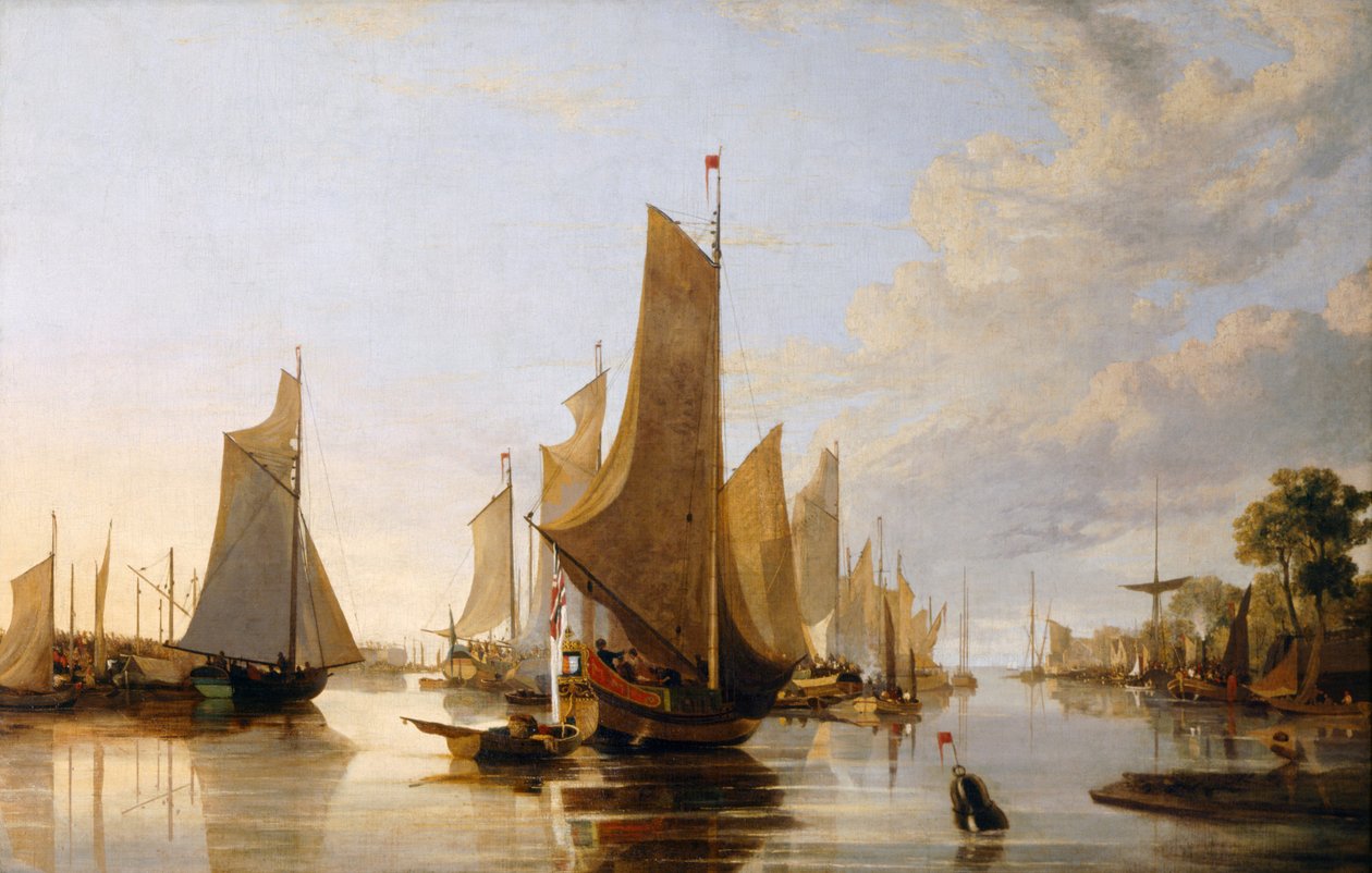 De Yarmouth Water Frolic, ca. 1821 door John & John Berney (1794 1842) Crome