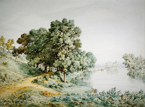 Postwick Grove aan de rivier de Yare door John Joseph Cotman