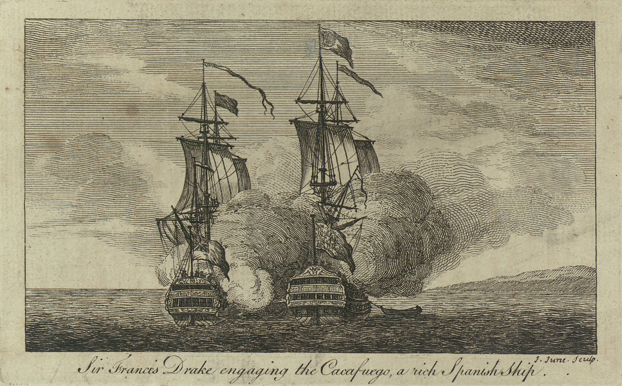 Sir Francis Drake in gevecht met de 