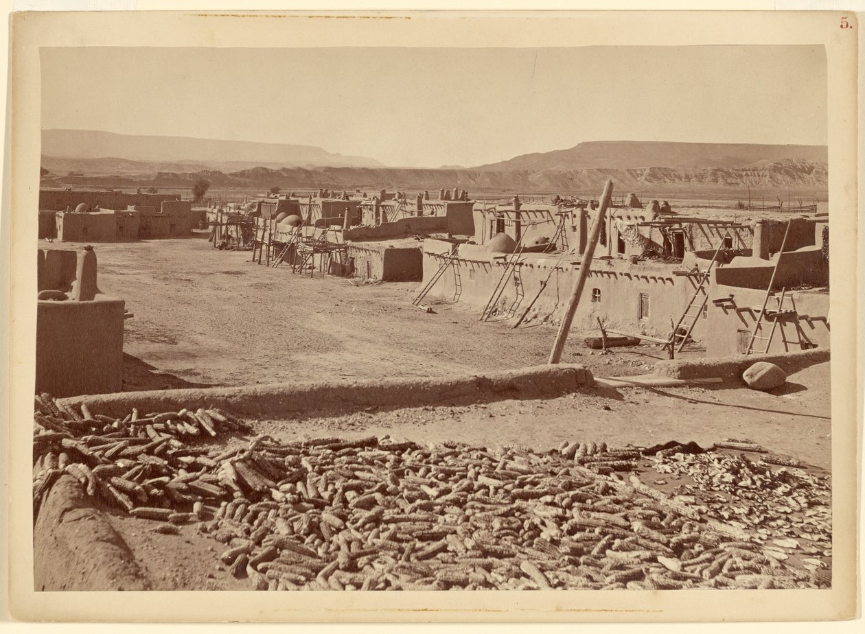 Pueblo van San Juan, New Mexico: het noordelijke deel van de stad door John K. Hillers
