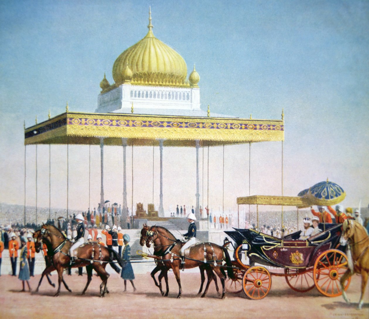 Koning George V bij de Delhi Durbar door John L. (after) Pemberton