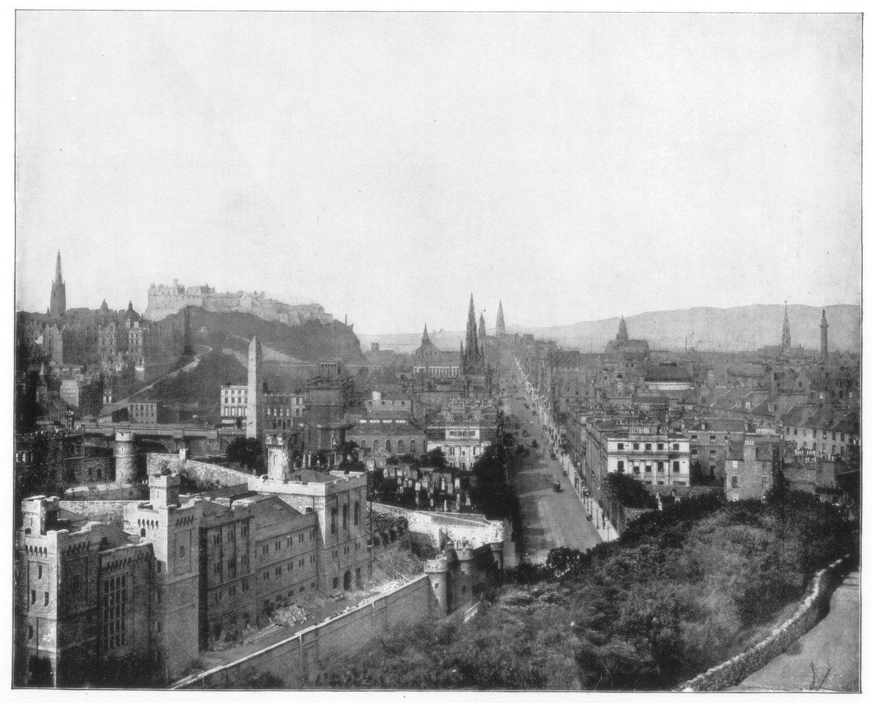 Edinburgh en het Scott Monument, eind 19e eeuw door John L. Stoddard
