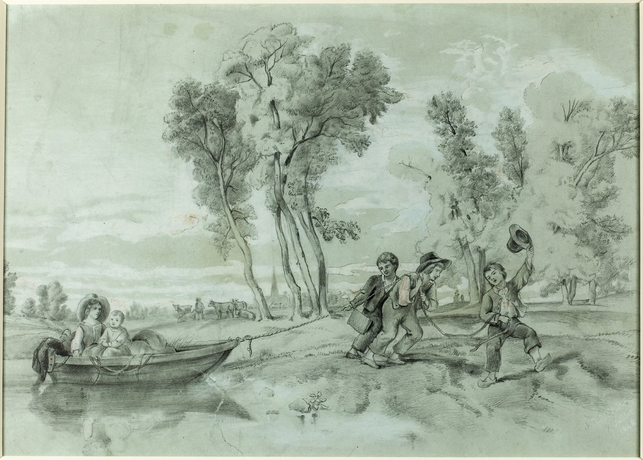 Een Plattelandstafereel door John La Farge