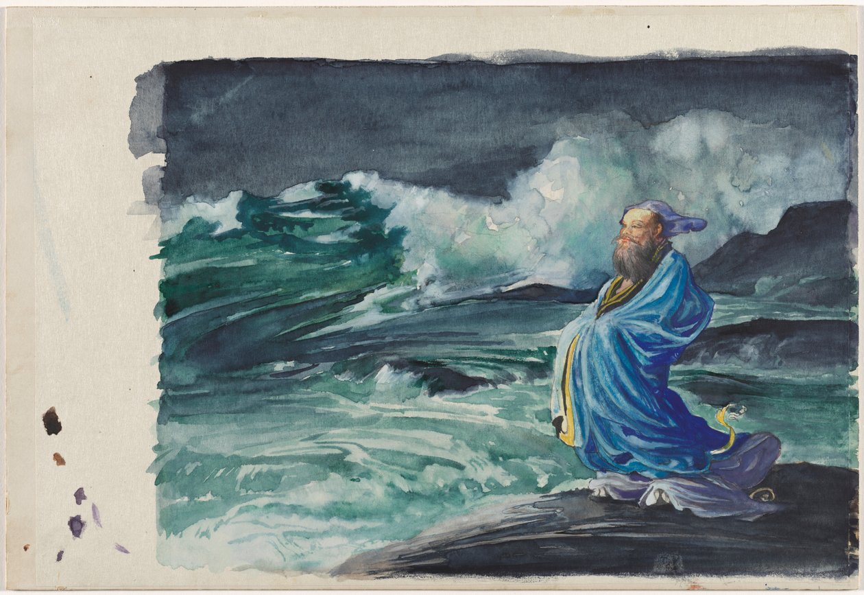 Een Rishi die een storm opwekt door John La Farge