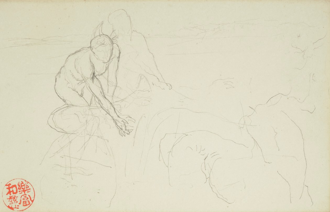 Achilles en Xanthus, uit La Farge folio