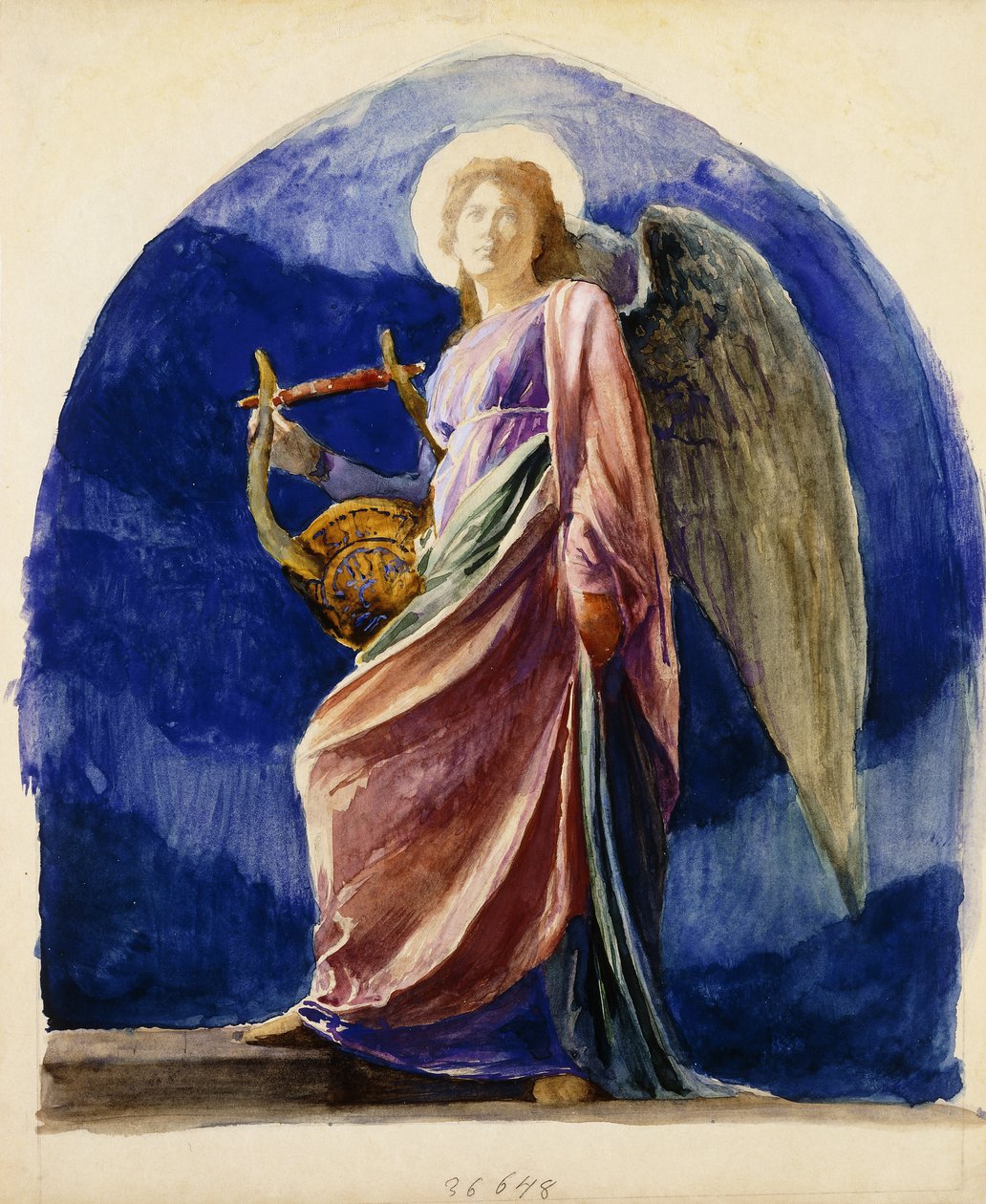 De harpist door John La Farge or Lafarge