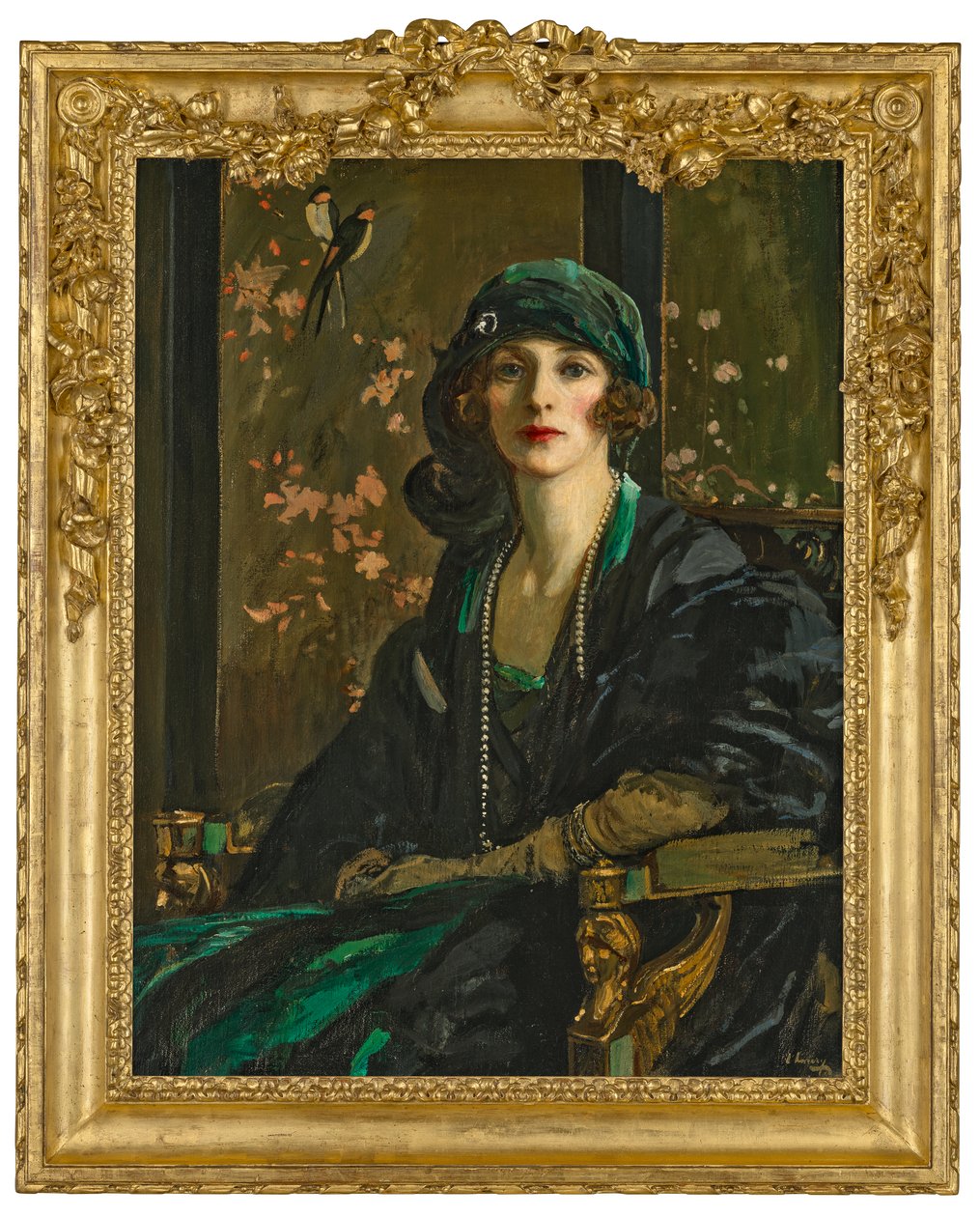 Een Dame in Zwart en Groen: Mevrouw Freda Dudley Ward door John Lavery