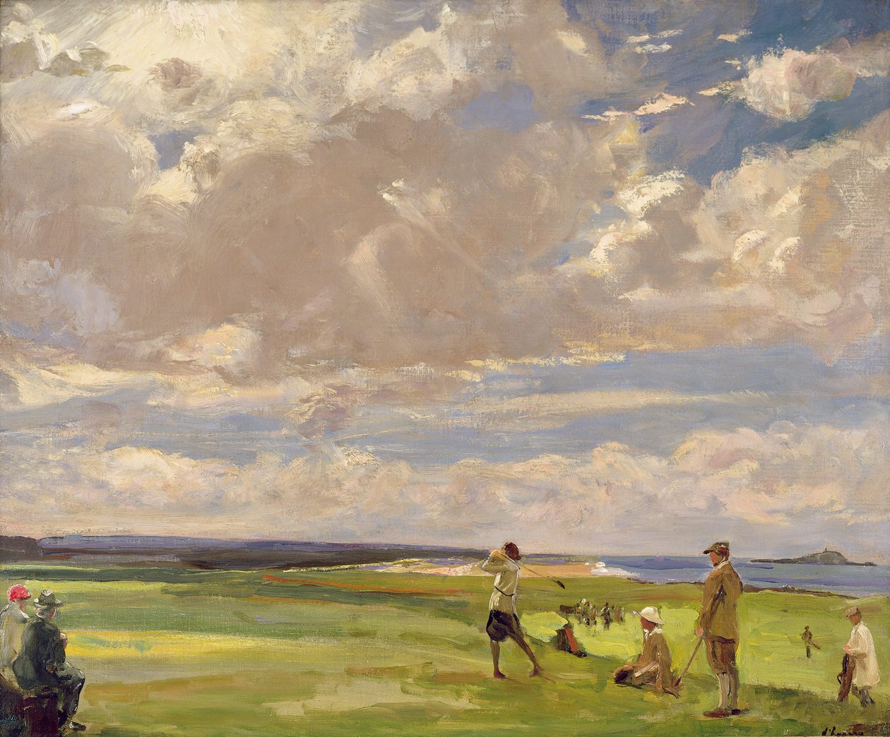 Lady Astor speelt golf in North Berwick door John Lavery
