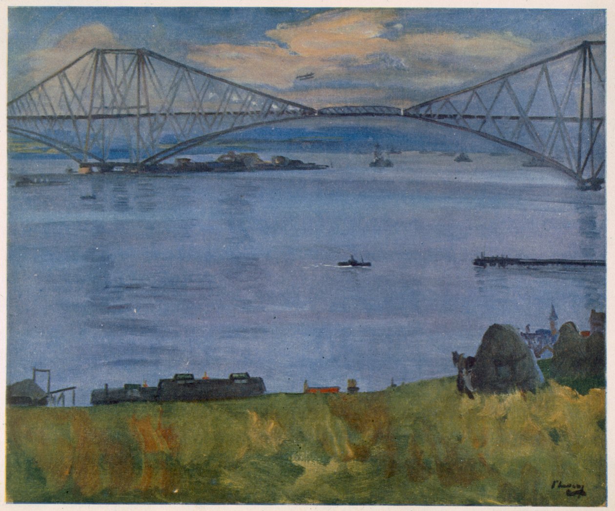 De Forth Brug, 1914, uit Britse Kunstenaars aan het Front, voortzetting van Het Westelijk Front, 1918 door John Lavery