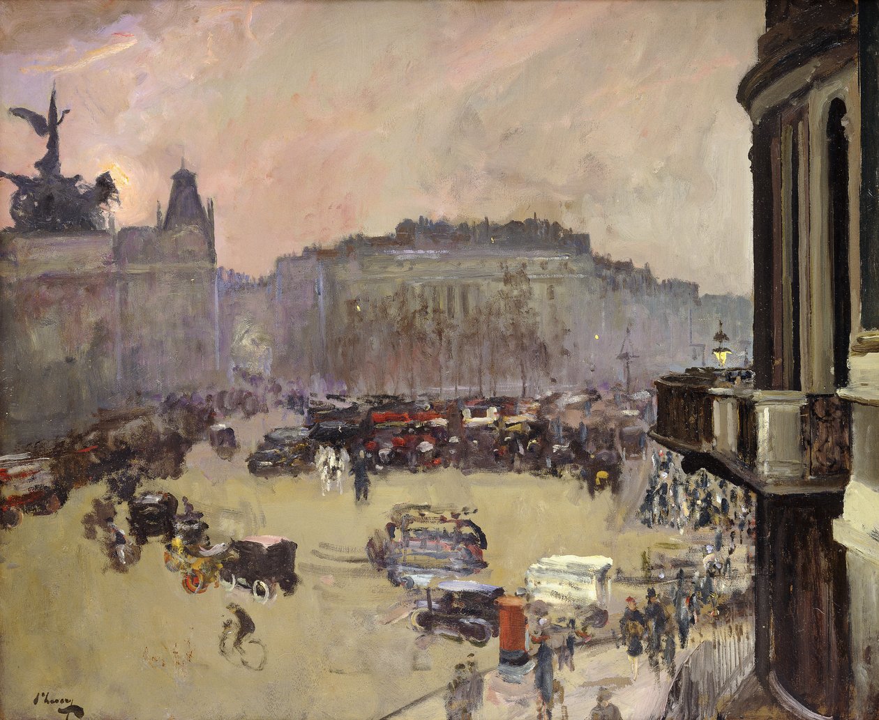 De winterzon, Hyde Park Corner door John Lavery