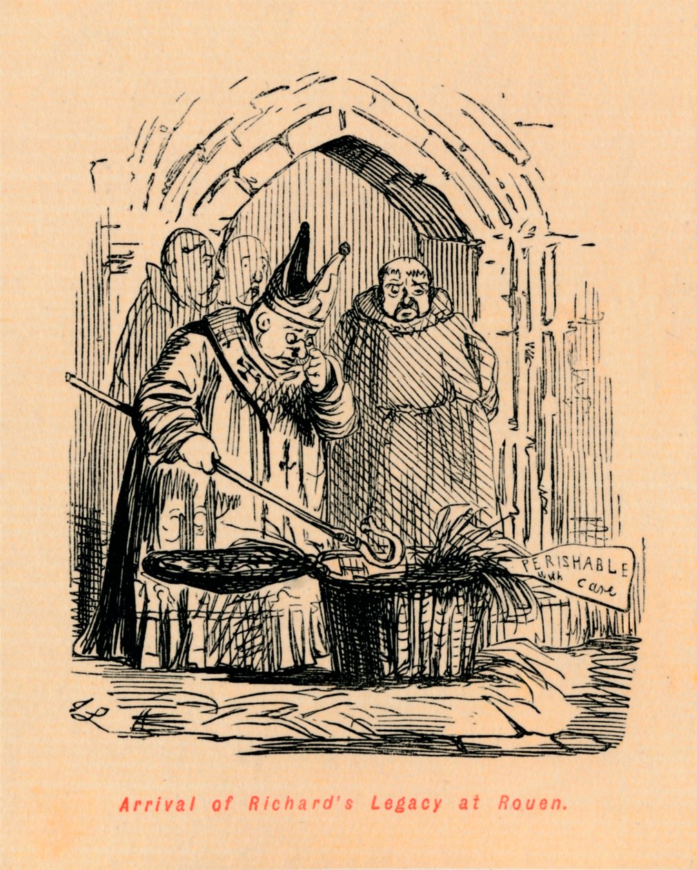Aankomst van Richards nalatenschap in Rouen, ca. 1860 door John Leech