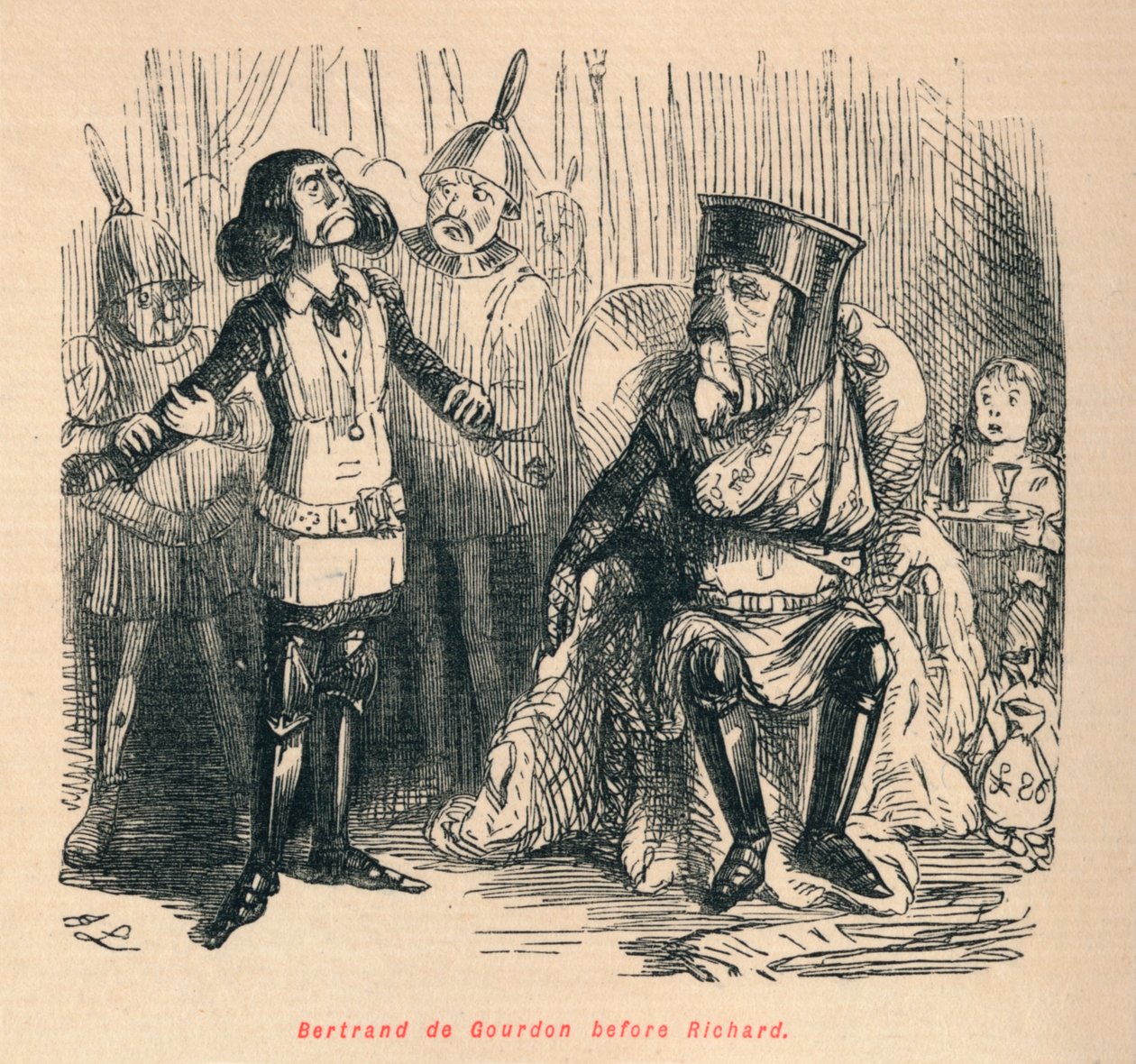 Bertrand de Gourdon voor Richard, ca. 1860, ca. 1860 door John Leech