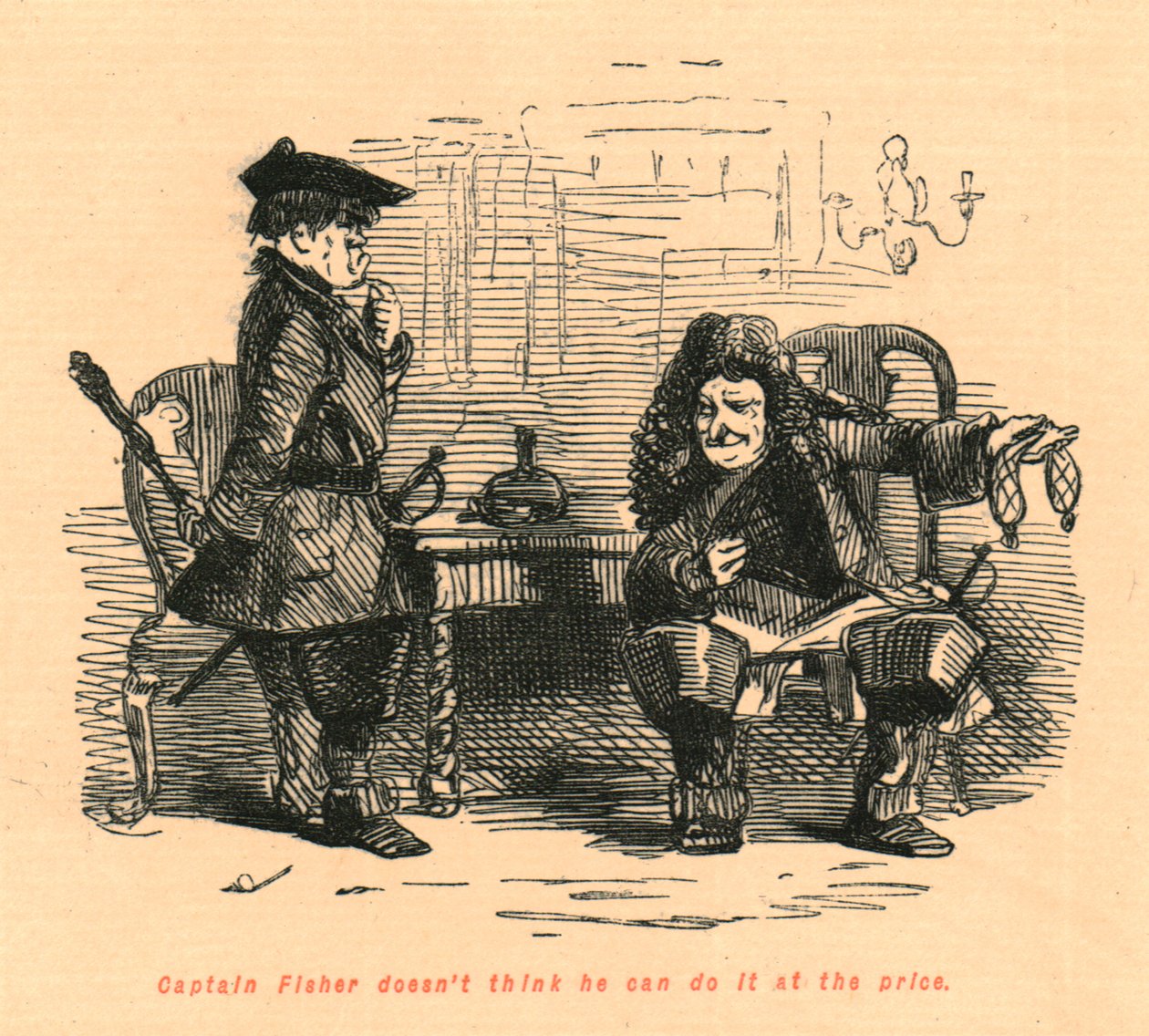 Kapitein Fisher denkt niet dat hij het voor die prijs kan doen, 1897 door John Leech