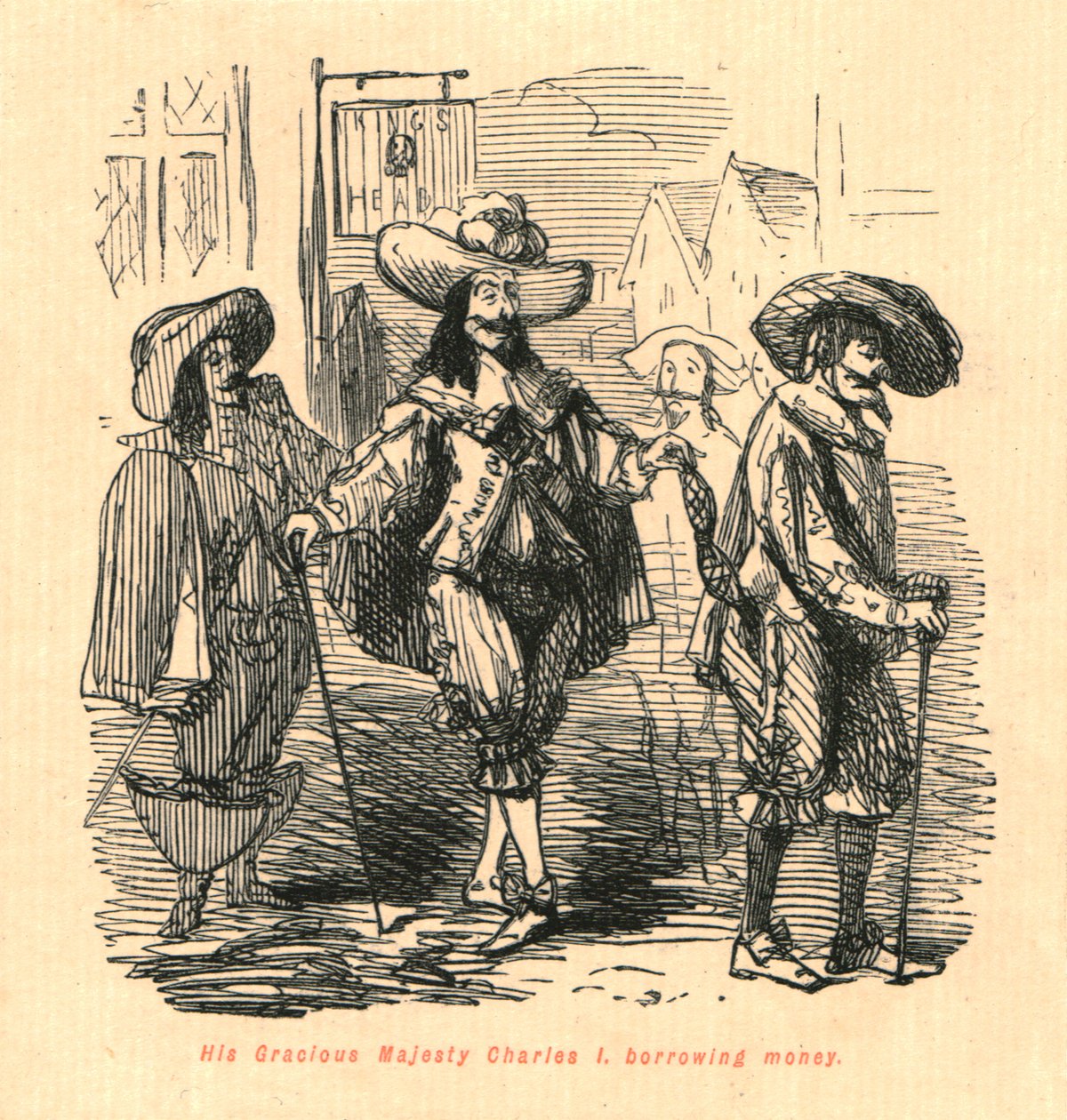 Zijne Genadige Majesteit Karel I, geld lenen, 1897 door John Leech