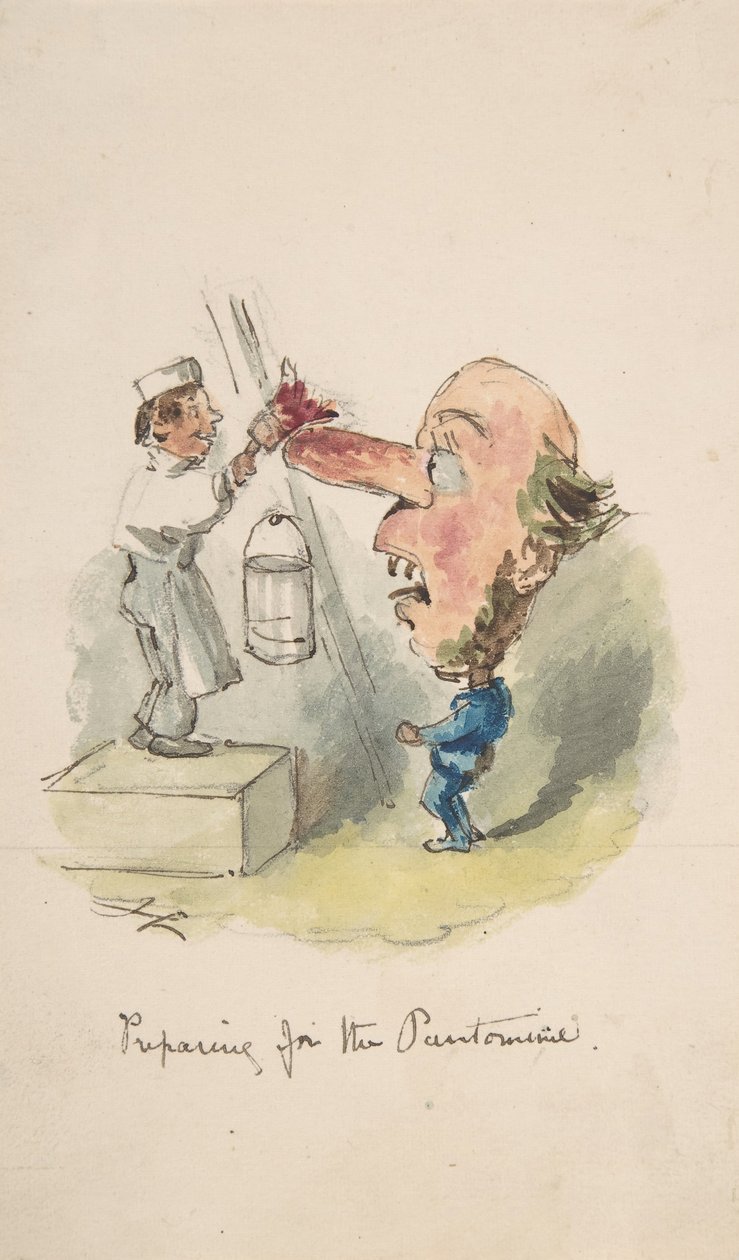 Voorbereidingen voor de pantomime, 1836-64 door John Leech