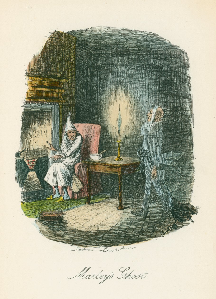 Scène uit A Christmas Carol van Charles Dickens, 1843 door John Leech