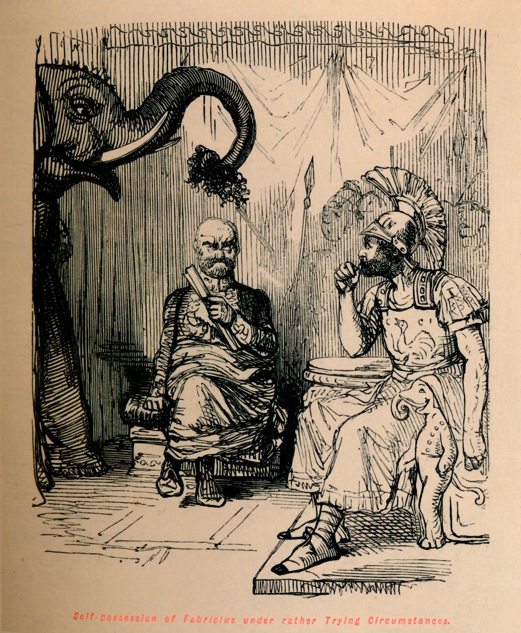 Zelfbeheersing van Fabricius onder nogal moeilijke omstandigheden, 1852 door John Leech