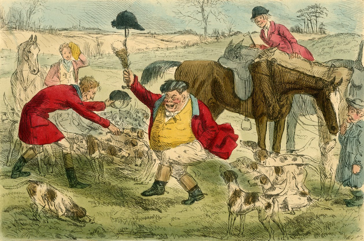 De jacht, op De Kat & Custard Pot Dag, ca. 1854 door John Leech