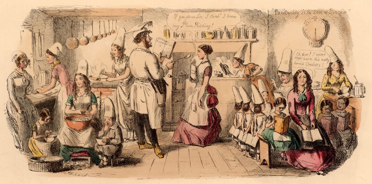 De Voorbereidende School voor Jonge Dames door John Leech