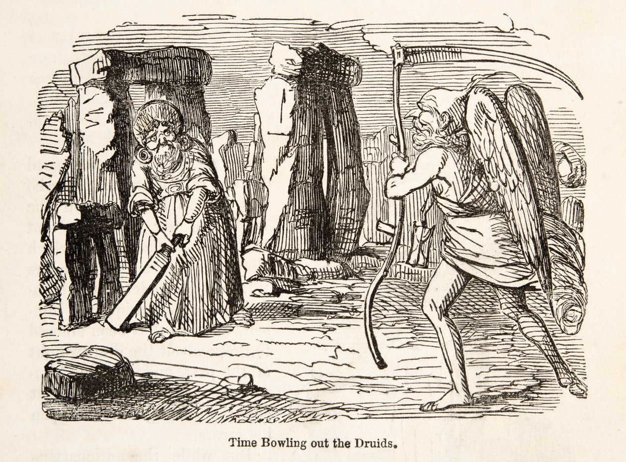 Tijd die de druïden uitschakelt, uit The Comic History of England, uitgegeven 1864 door John Leech
