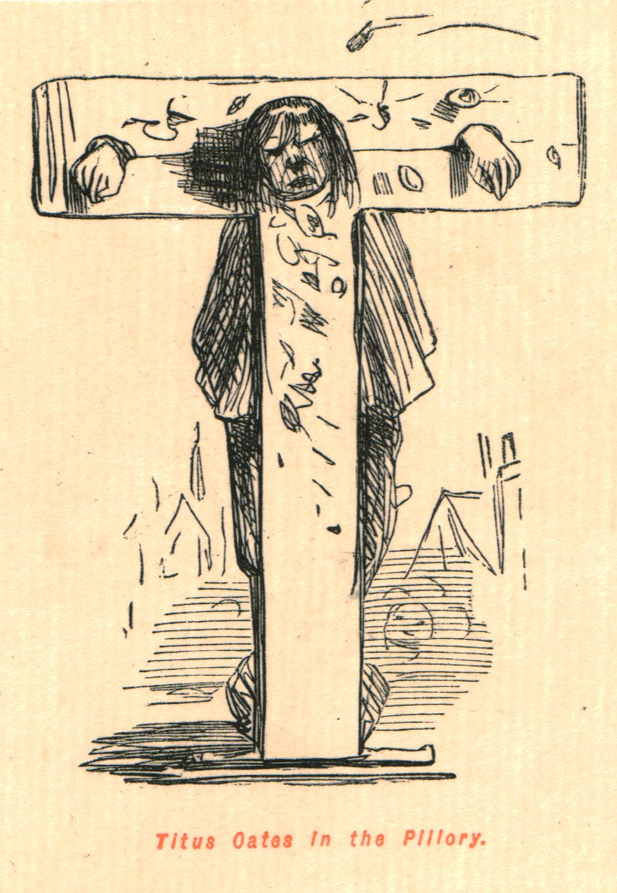 Titus Oates in de schandpaal, 1897 door John Leech